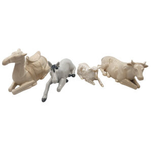Set of 3 Grasslands Road Nativity Animals Figurine Set High Gloss Porcelain